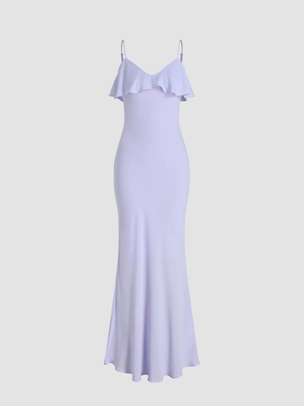 Ruffle Hem Mermaid Maxi Dress